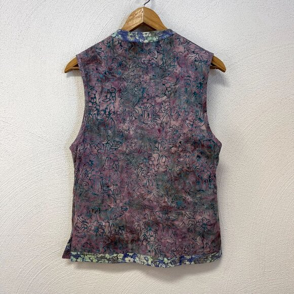 Vintage Norm Thompson Reversible Quilt Floral Vest sz Small - Picture 4 of 6
